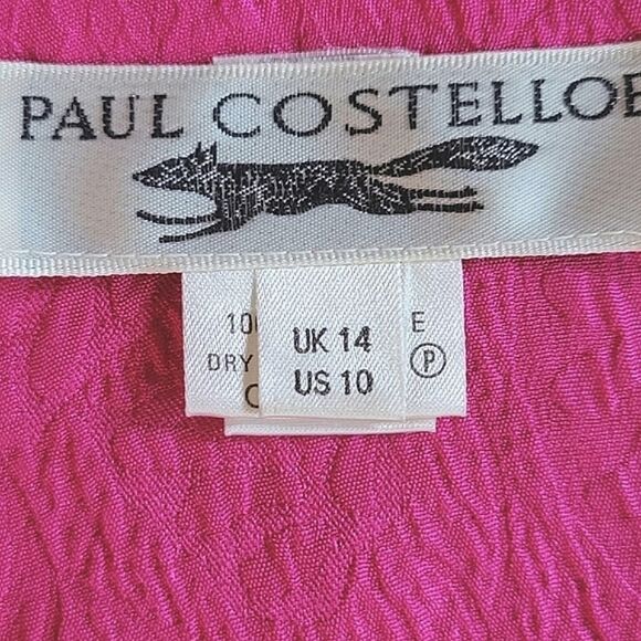 Vtg Paul Costelloe fushia textured silk dolman sleeve blouse - Picture 7 of 14